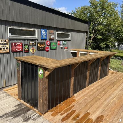 The outdoor bar is ready